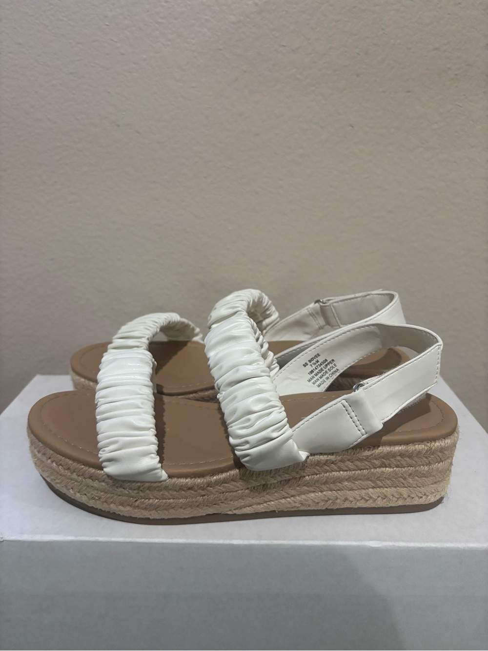 Sun + Stone Womens Jamie Platform Open Toe Heel Sandals  White Size 7.5 M